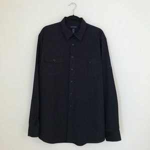 Lands End Black Mens Shirt with Pockets